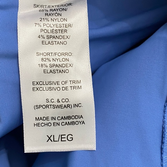 S.C. & CO. Tummy Control Heathered Gray Blue Golf Tennis Skort Womens size XL - Picture 9 of 9